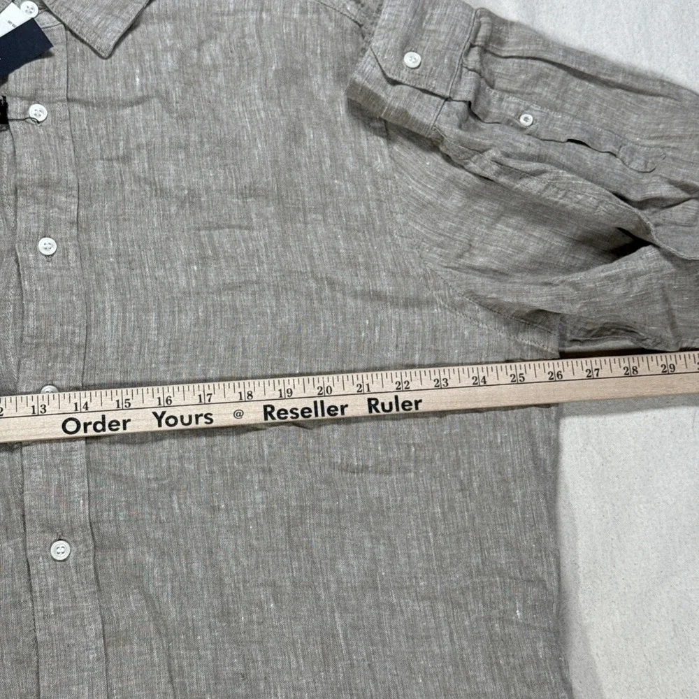NWT Banana Republic Linen Men's Standard Poplin Button Up Shirt Size XL